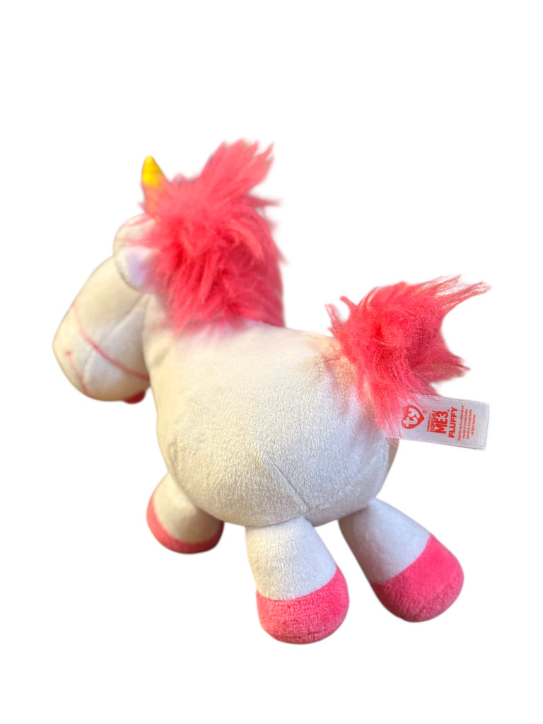 'Fluffy', 7" Ty Original Beanie Baby Unicorn Plush from Despicable Me 3, Preowned