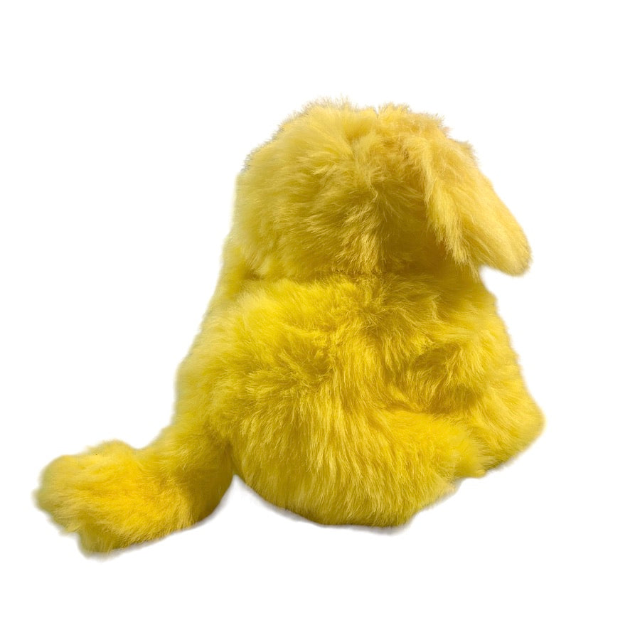 Deep Yellow, Incredibly Cuddly 12" Seated Toy Puppy Dog, Chunky and Sweet in EUC