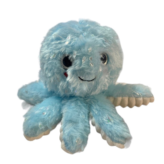 Sparkly  Sky Blue Baby Octopus, Ribbed Tentacles, Bright Shiny Eyes and a Big Smile! GUC