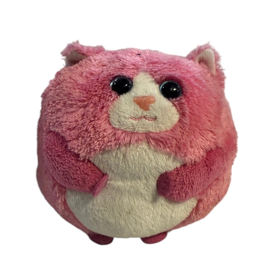 Ty Beanie Ballz, 'Tumbles the Pink Cat', Preowned in Cuddly, Furry Condition!