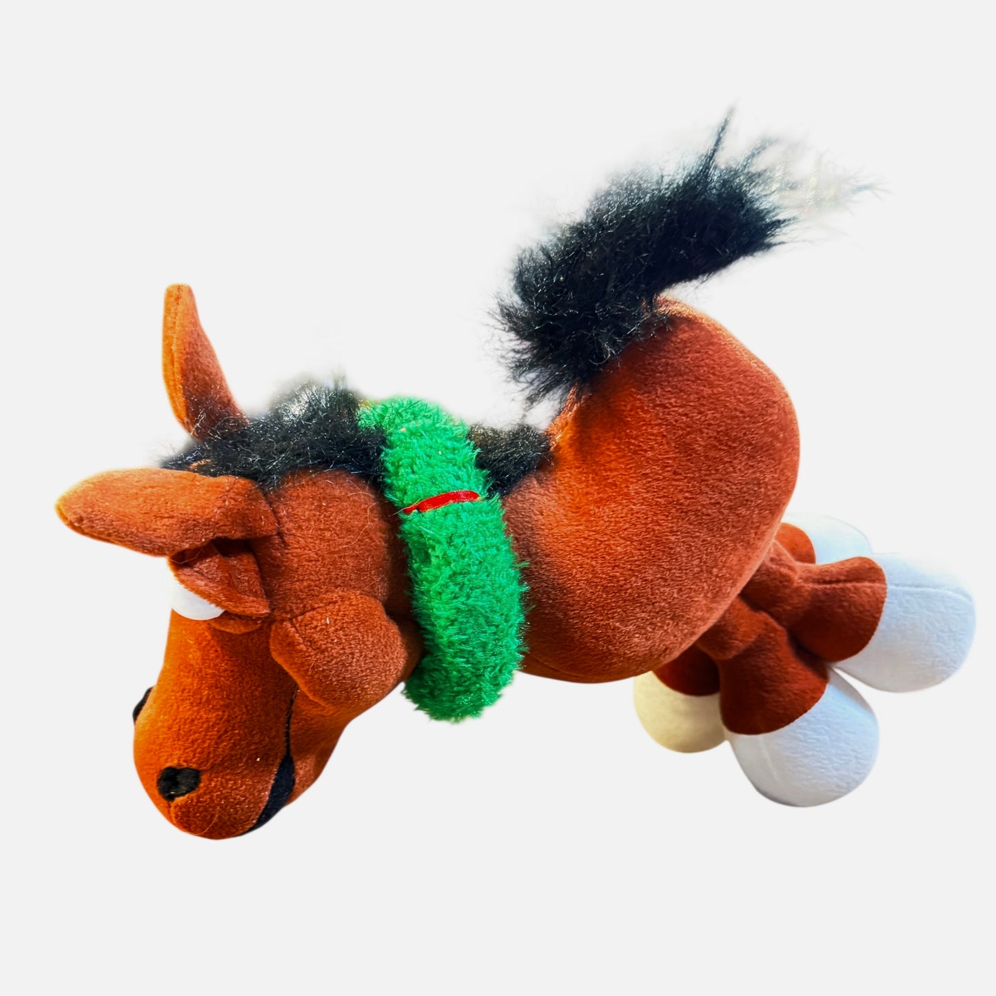 Beverly Hills Teddy Bear Co. Big Eyed Horse Plush with Musical Christmas Wreath with Lights