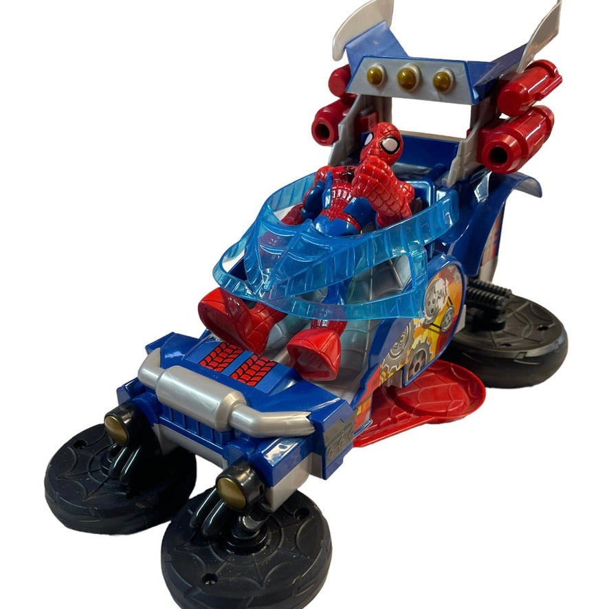 Marvel 2012 Hasbro Spiderman Car & Hovercraft, Wheels Change Position w/Action Figure