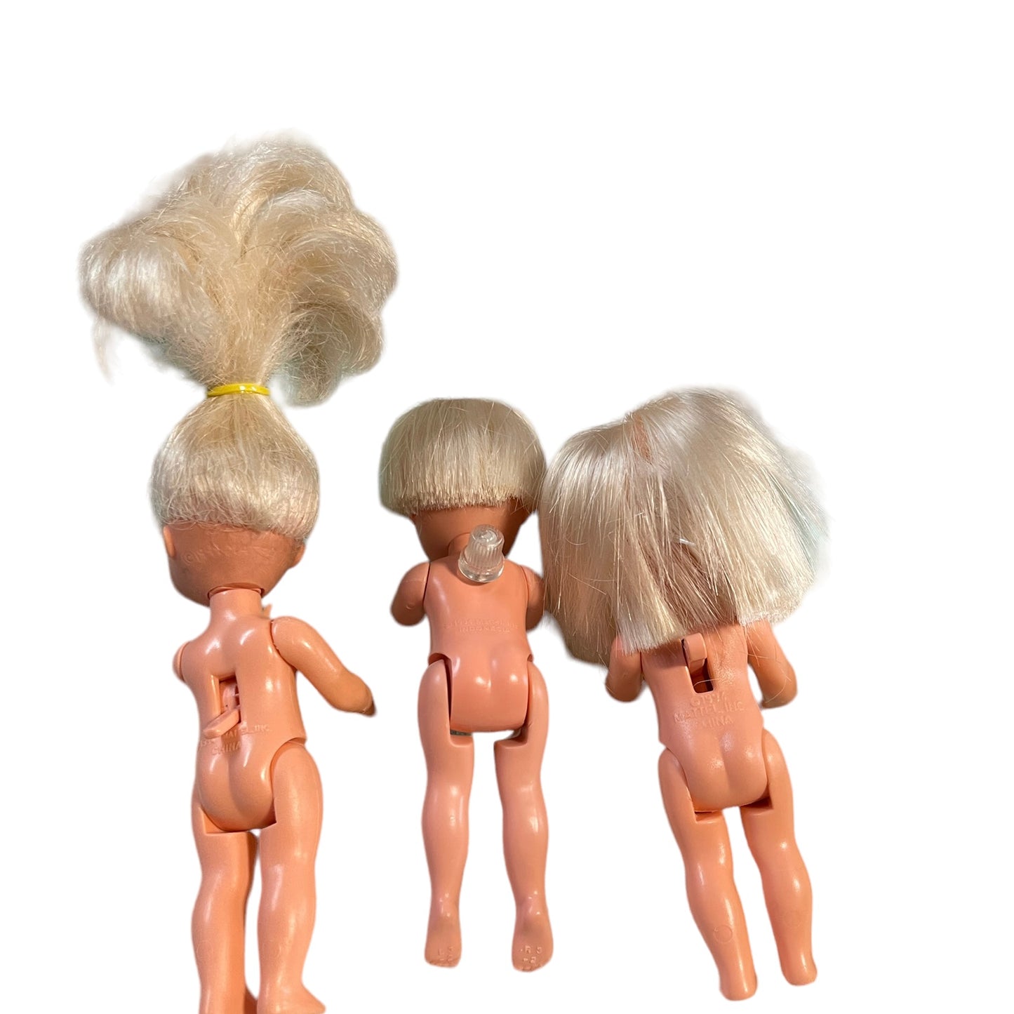 Barbie Vintage Moveable Mattel Littles, Blond with Back Levers Lot ot 3