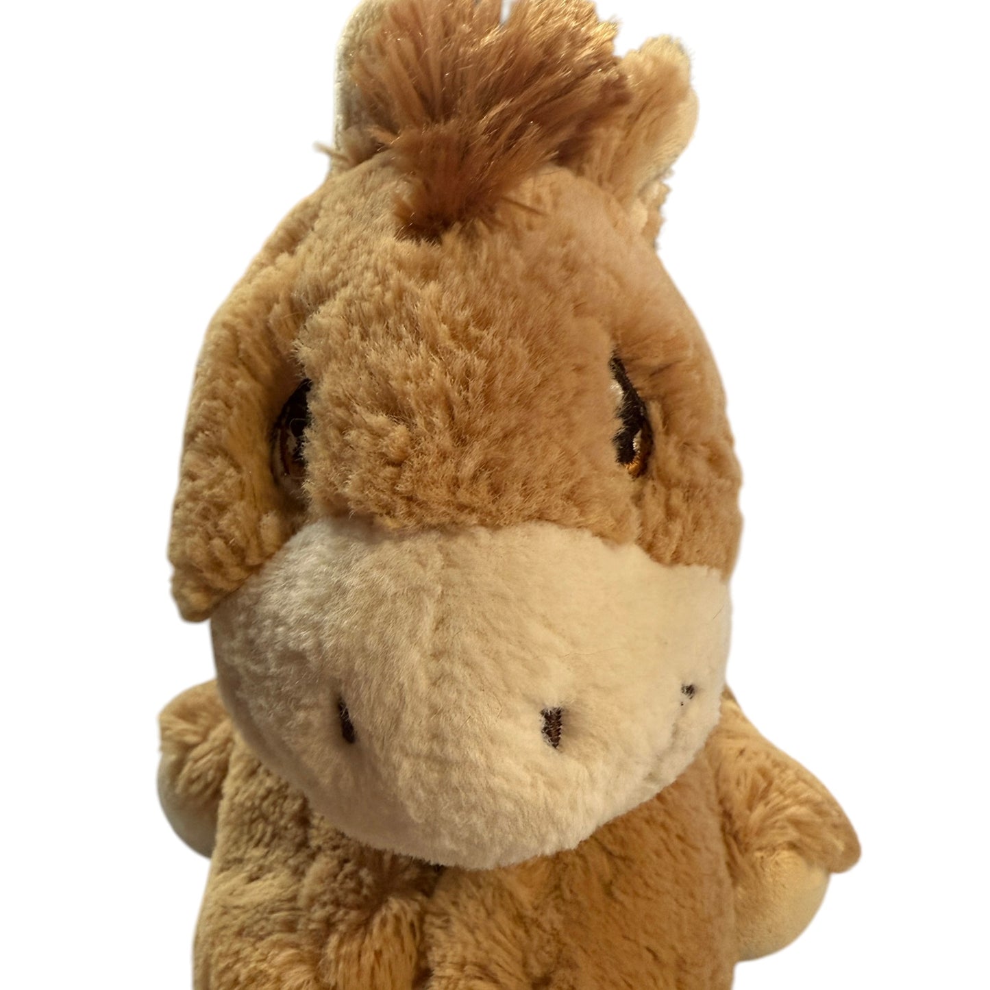 'Apple Jack , Precious Moments Aurora Plush 8" Tan Horse, Brown Mane, Embroidered Eyes Big Smile!