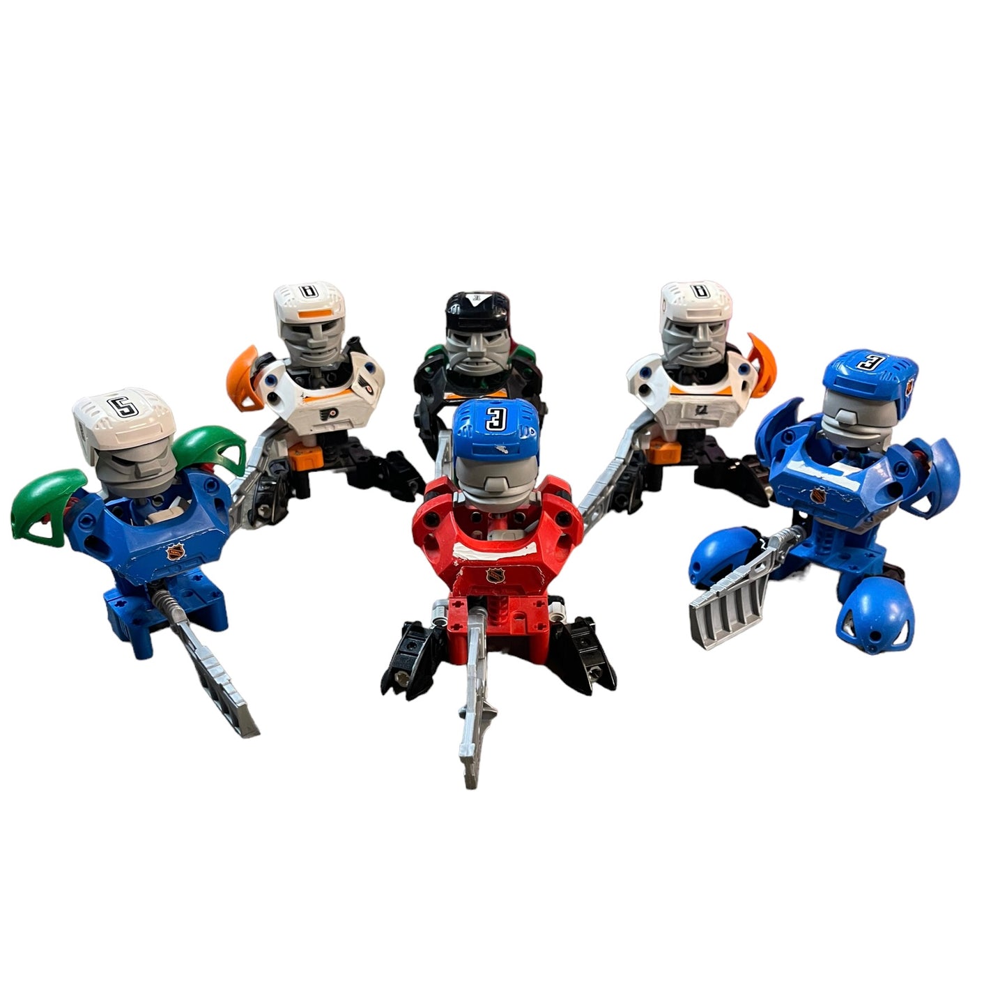 Love Hockey? Love Lego? Mixed Lot of Six, as is, 4 inch Lego NHL Hockey Figures