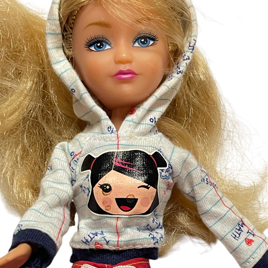 Zuru Fashion Doll, Thick Blond Hair, Cute Hoodie and Red Drawstring Pants, Amazing Gold Shoes!