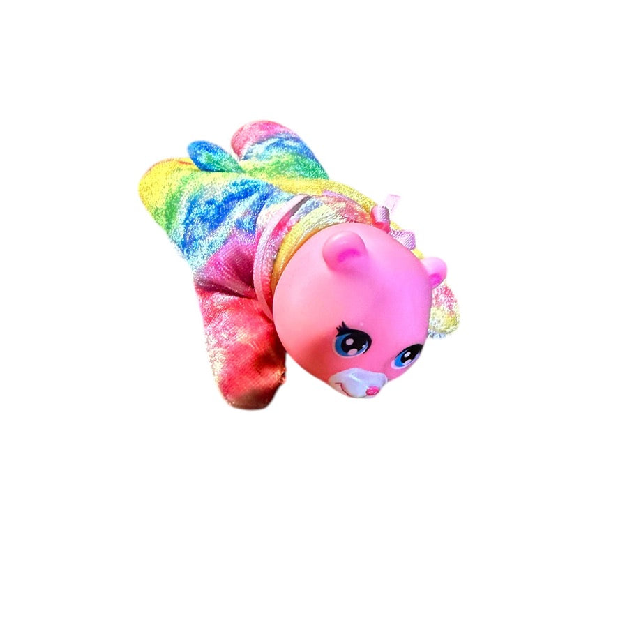 Purple Puppy Surprise with Pink Sparkly Heart Necklace and 1 Adorable Rainbow Baby, in GUC
