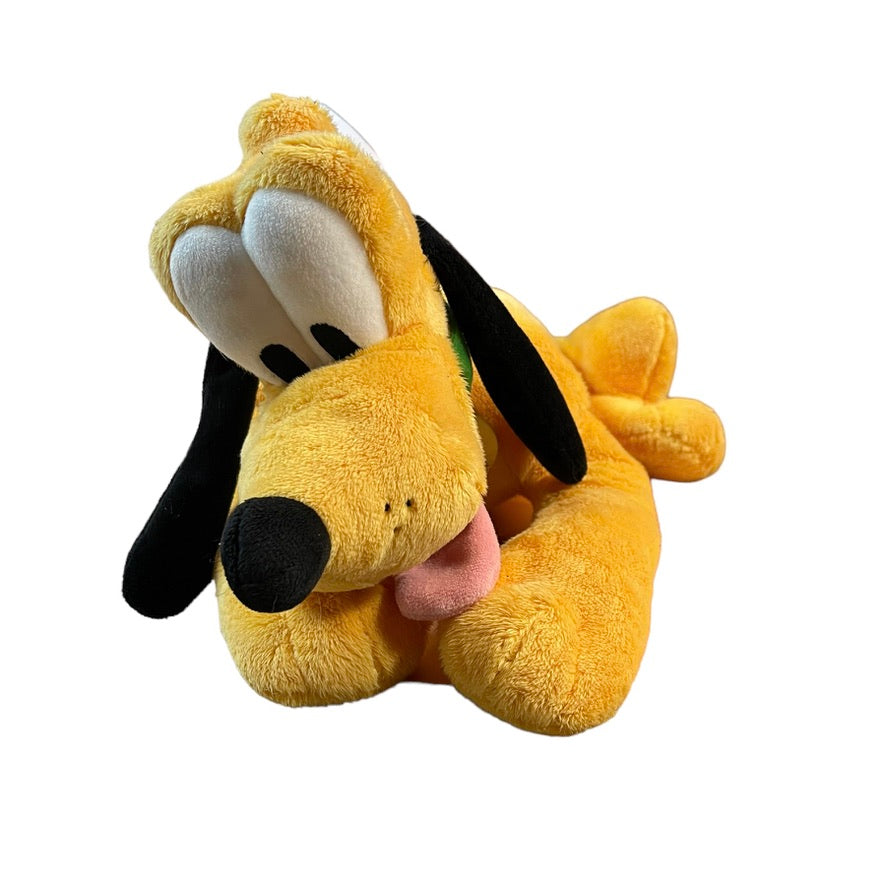 Pluto, Vintage Disney Parks 17" Stuffed Animal Plush with Green Collar & Gold Tag EUC