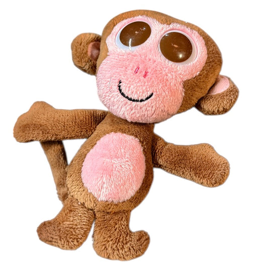 Cadbury Buttons Monkey Small Soft Plush Toy, 5" Brown & Pink Plush with Chocolate Button Eyes