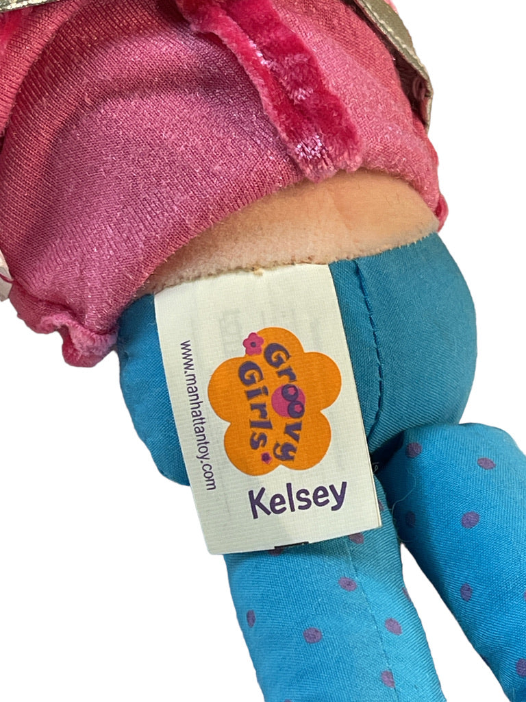 Groovy Girl Kelsey, by Manhattan Toy, Long Blond Crimps, Black Eyes & Bright Pink Dress.