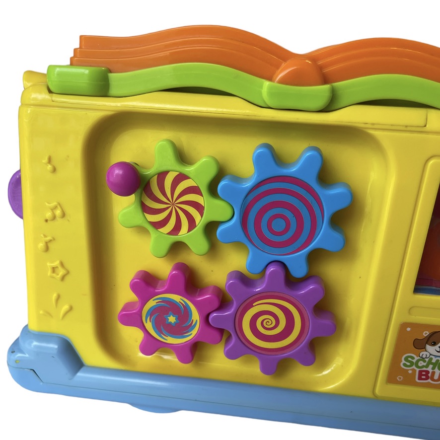 Huile/Hola Toys Baby Bump& Go School Bus Toy with Lights, Sounds and Music