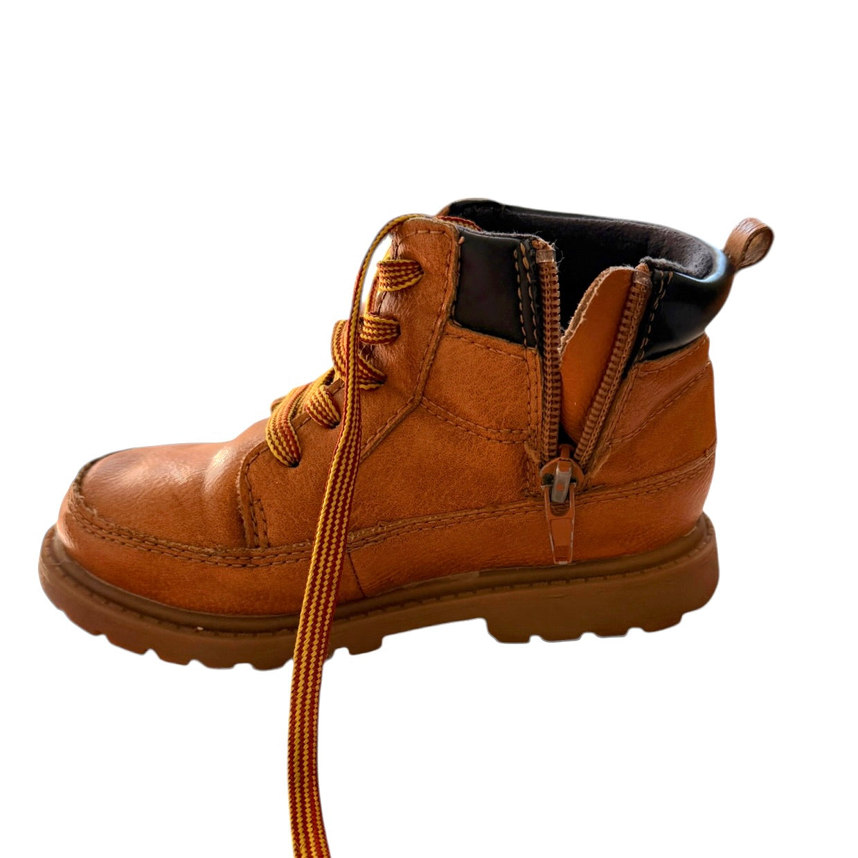 Carter's Brown Hiking Boots with Laces & Side Zippers, Size 9 , in Good Preowned Condition