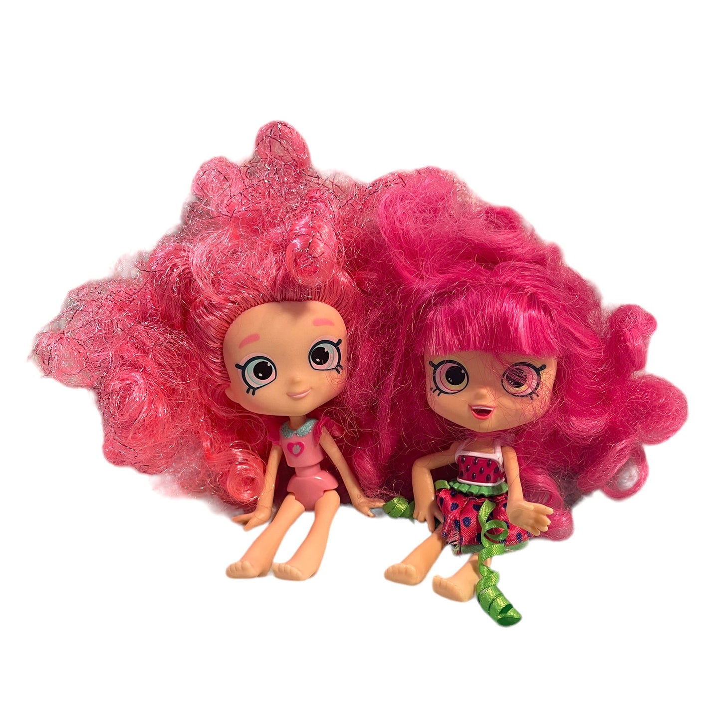 Shopkin's Pair of Sweet Dollies including Pippa Melon and her friend Bright Pink Hair in GUC