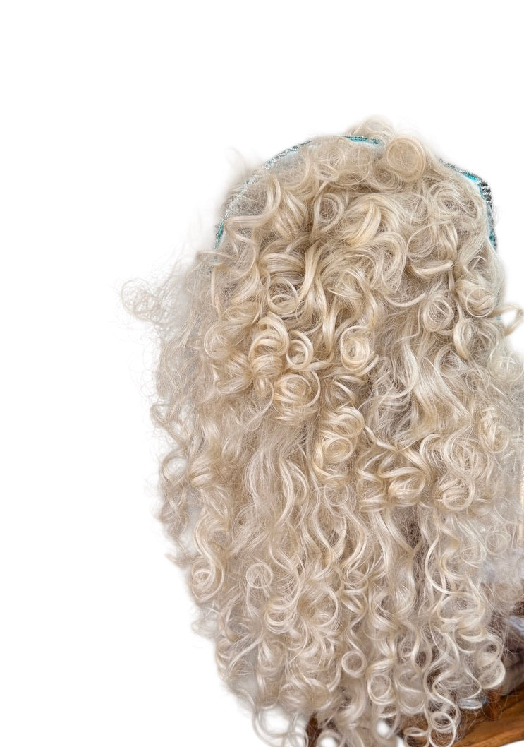 Mermaid Wig, Long Luxurious Platinum Curls & Jewelled , Embellished Headpiece in GUC