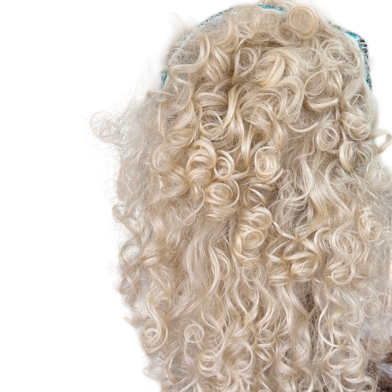Mermaid Wig, Long Luxurious Platinum Curls & Jewelled , Embellished Headpiece in GUC