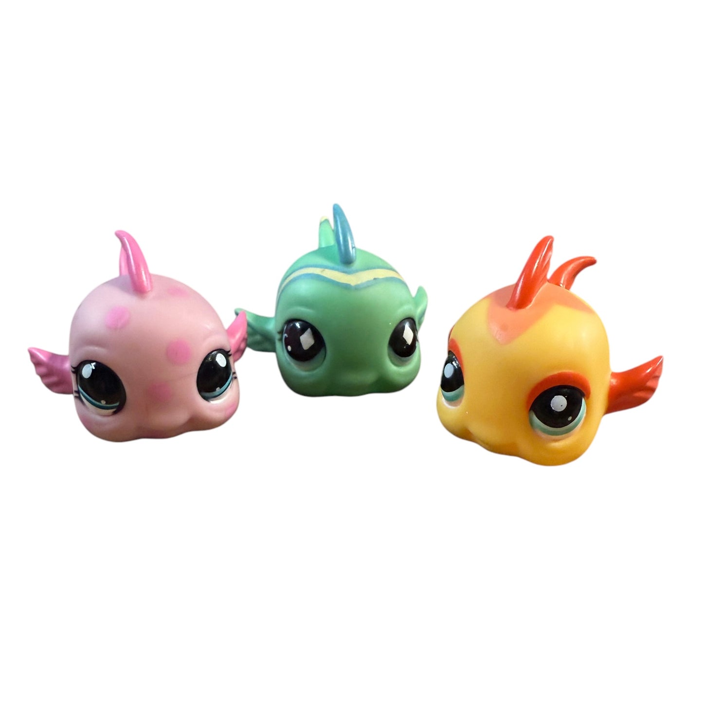 Hasbro's Littlest Pet Shop Fish 1" Lot of 3, including Clown and Puffer Fish!