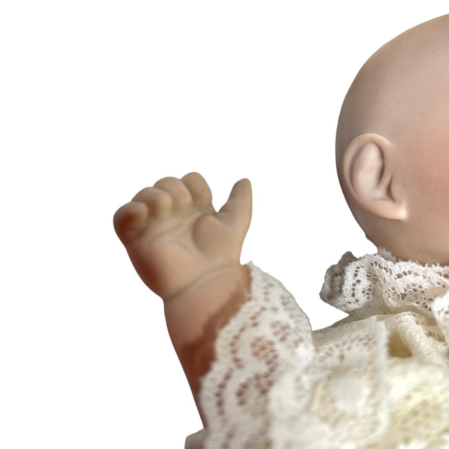 Vintage Eaton's Baby's First Christmas Music Box & Doll by Artist, April Katz, 1985