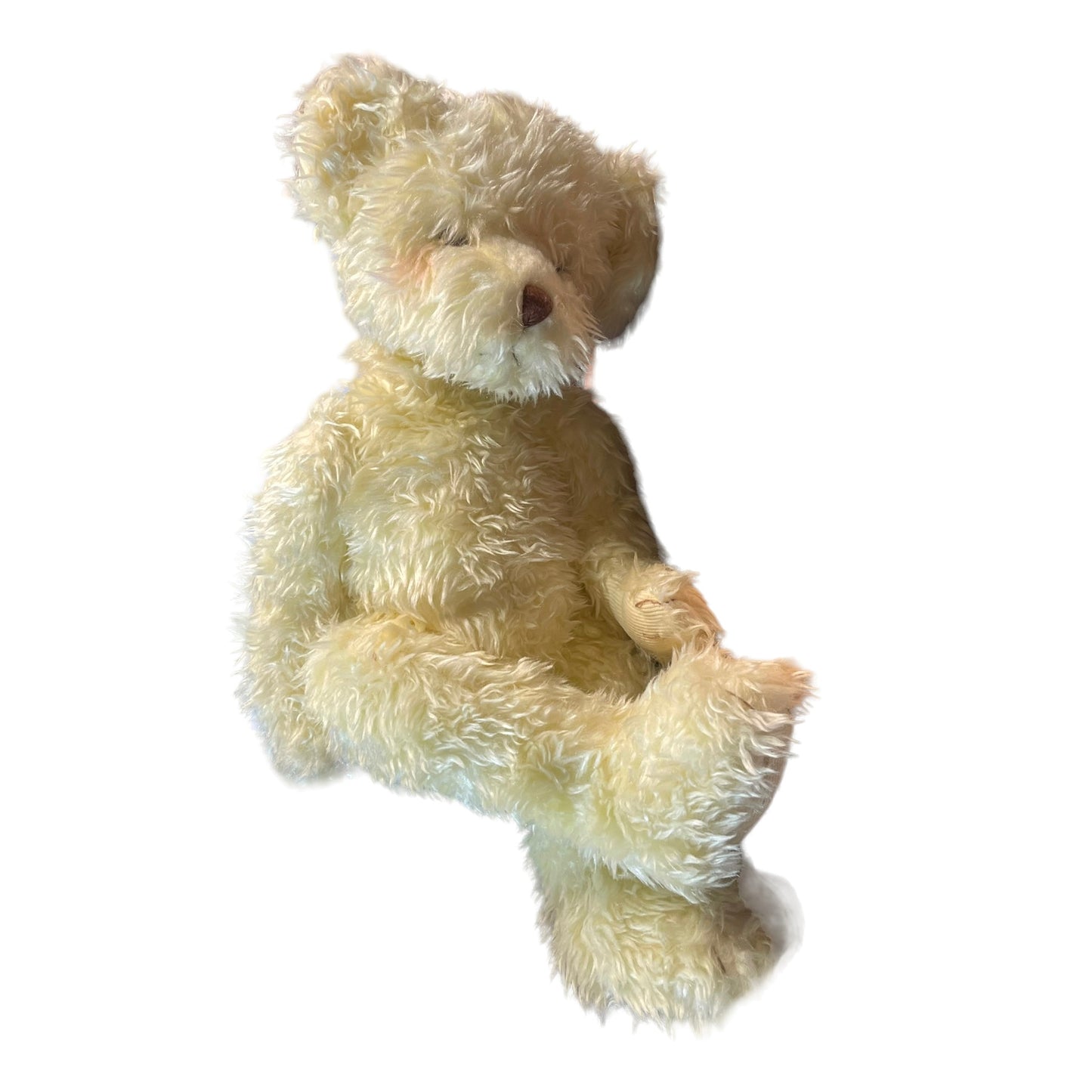 Vintage'Phoebe', Creamy 18" Bear by Russ, Rosy Cheeks, Corduroy Paws & Original Dress