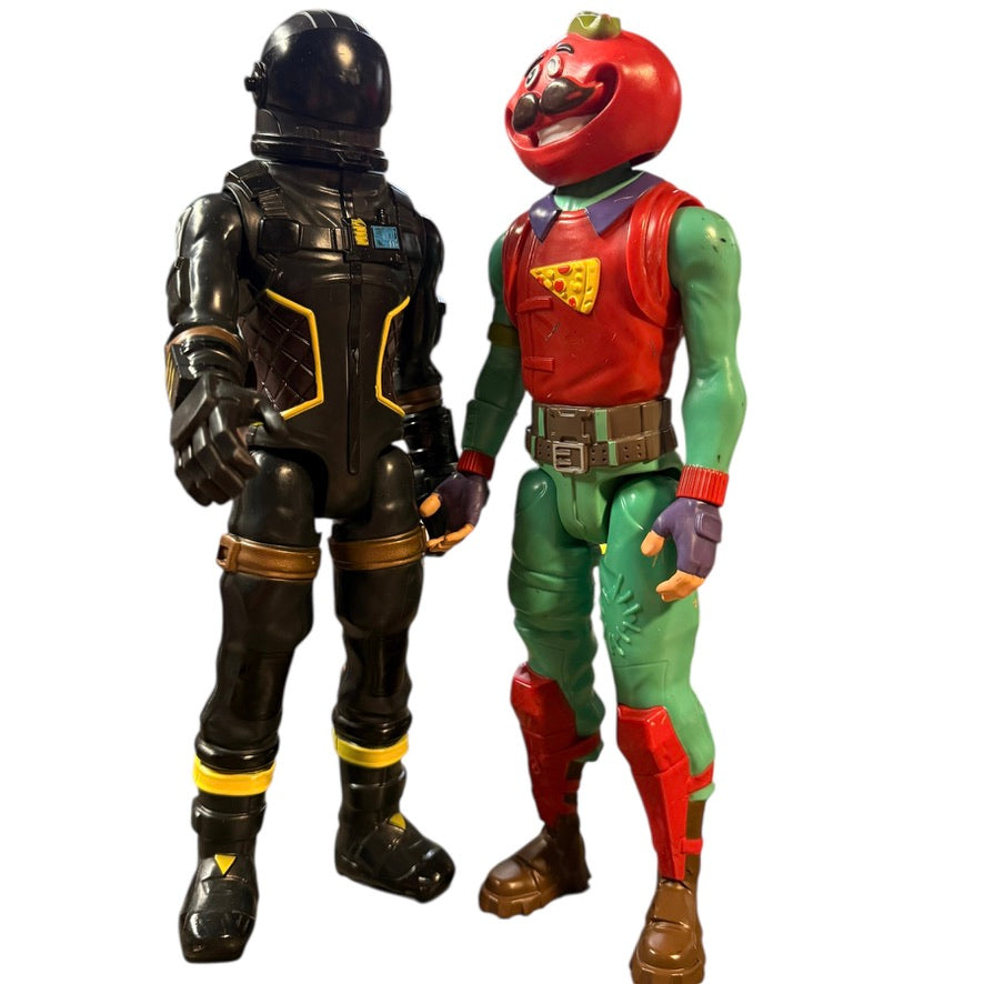 Fortnite Victory Series Lot of 2 12" Action Figure/Collectibles Tomatohead and Dark Voyager GUC