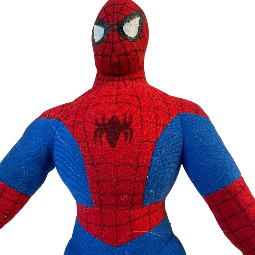 Marvel Spiderman 15" Stuffed Toy with Appliqued Eyes and Classic Spider on Chest GUC