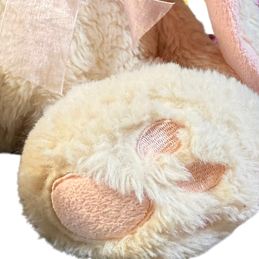 Hug Fun Lop Eared Bunny, Cream with Soft Pink Ears, Nose, Foot Pads with Pretty Gauzy Bow!