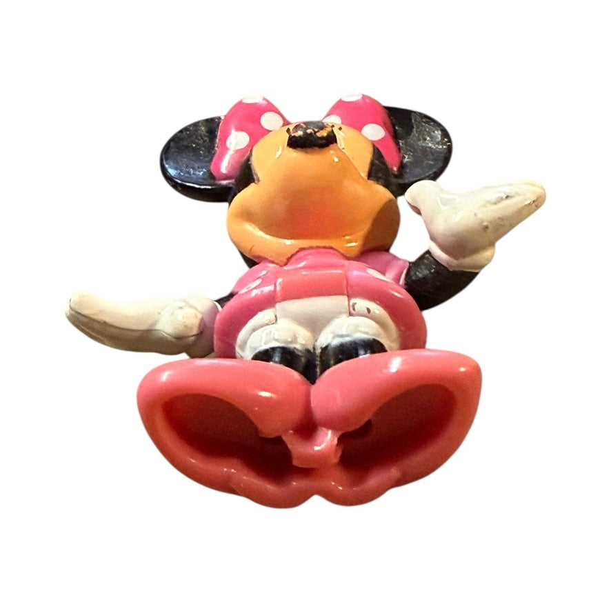 Disney Collection of Polka Dot Minnies, Soft and Hot Pink, 2-3.25" Toys or Cake Toppers in GUC