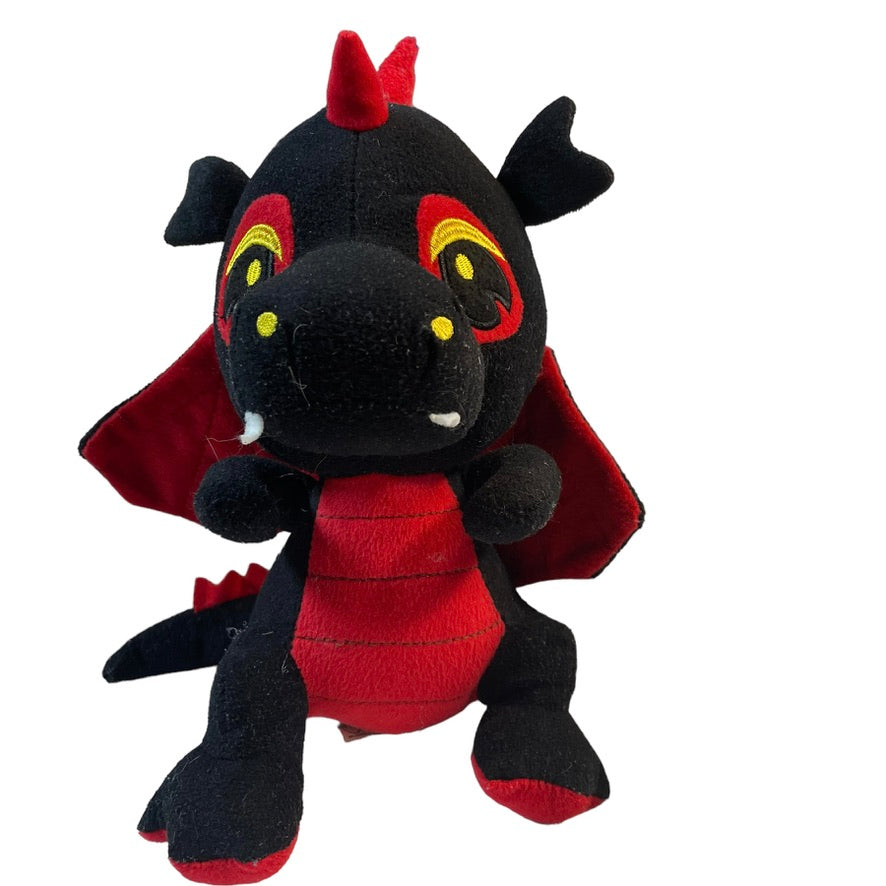 Devilishly Handsome Dragon Black & Red 12" Plush Stuffed Animal Caravan Soft Toys Halloween