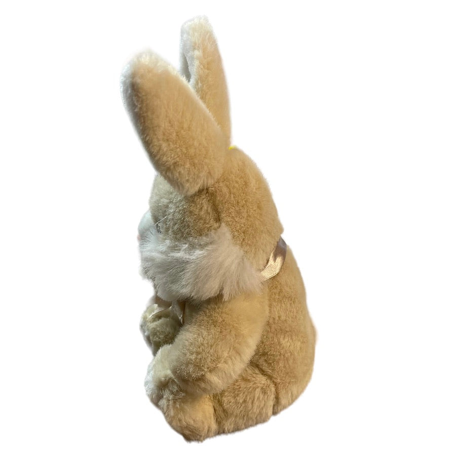 Vintage AMC 1985 Bunny Rabbit Plush Big Feet Tan Pink Nose Easter Stuffed Animal in EUC