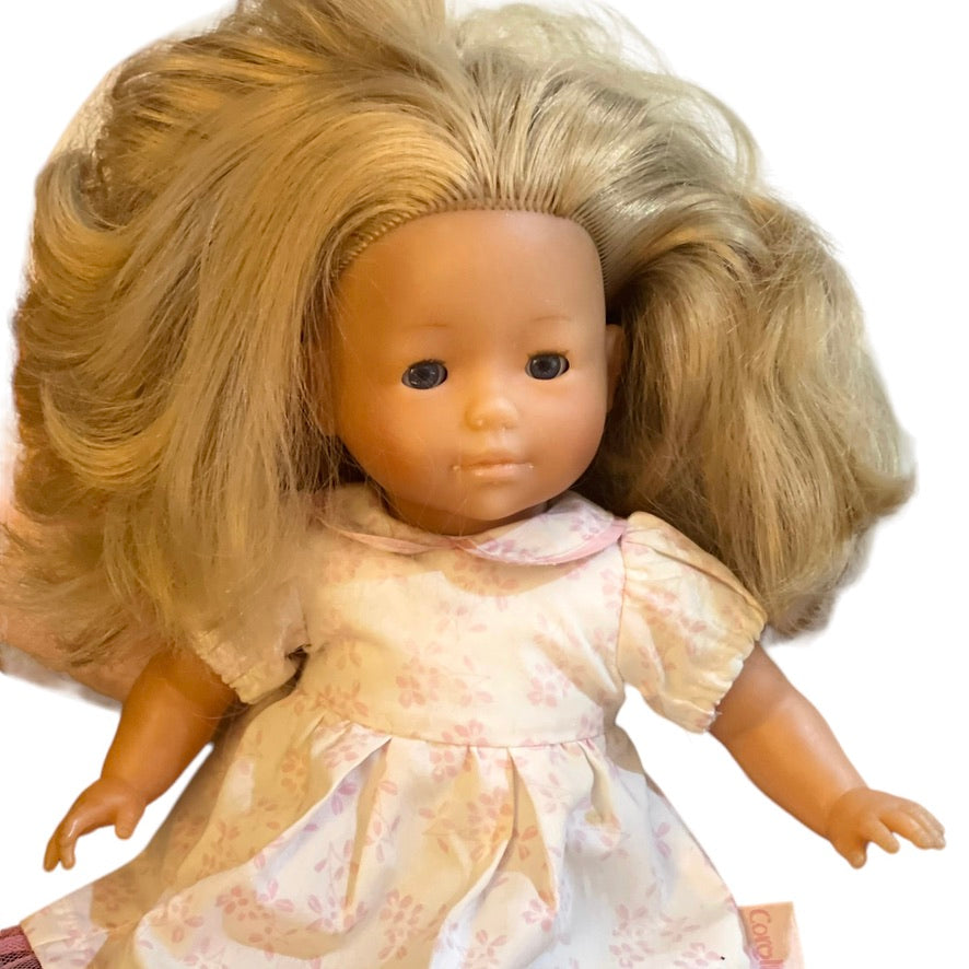Corolle 15" Doll Sleepy Blue Eyes, Luxurious Fair Hair, Classic Original Dress - Beautiful!