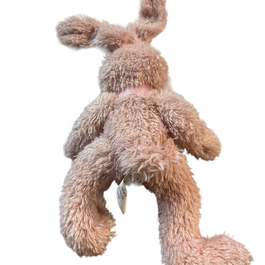 Ganz Ruffles Vintage 12" Blush Pink Scruffy Bunny Rabbit, Bendable Ears,