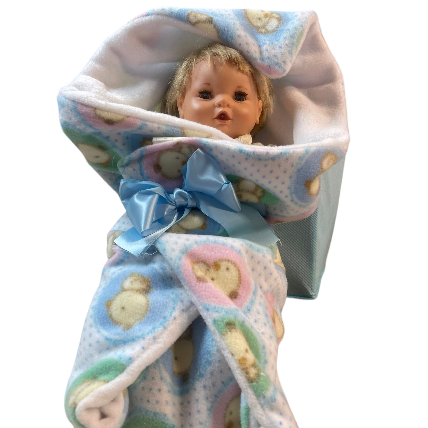 Irwin Crying Baby Doll, Vintage 1990, Smocked Nightie & Soft Fleece Blanket- Working