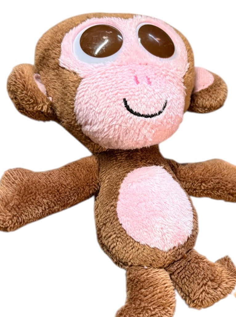 Cadbury Buttons Monkey Small Soft Plush Toy, 5" Brown & Pink Plush with Chocolate Button Eyes
