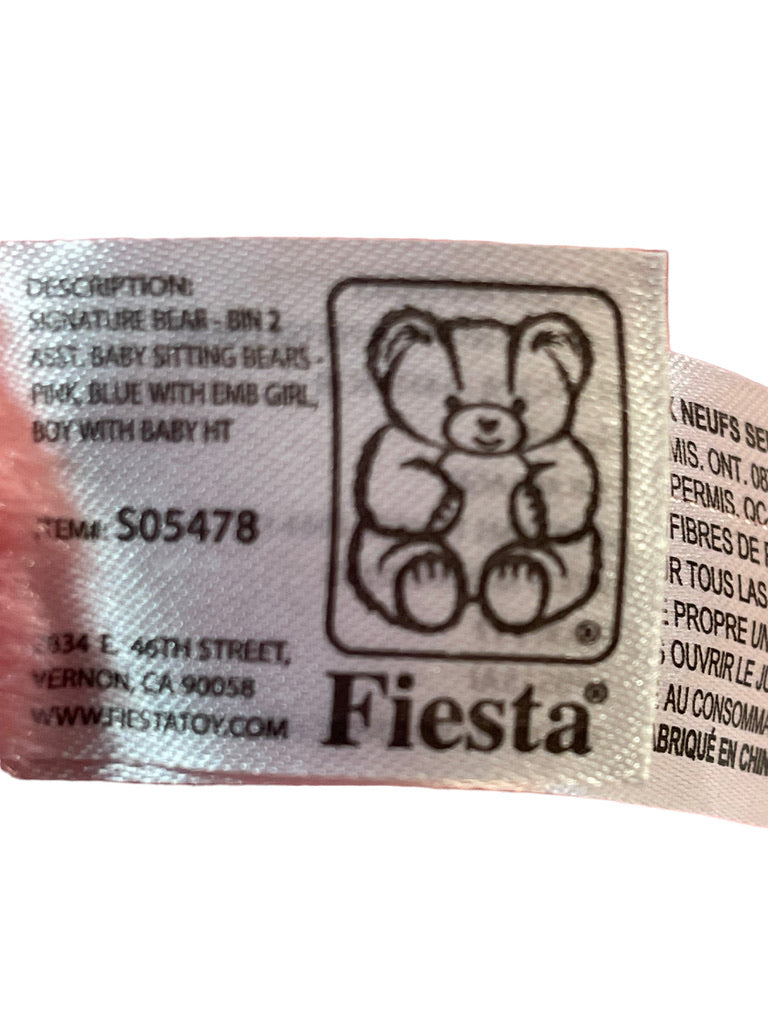 Ultra Soft PINK Fiesta Chunky Teddy Bear Toy Stuffed Animal 'Girl' on Belly