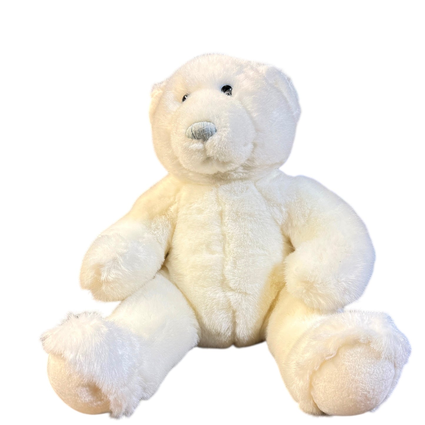 Build-A-Bear Seated Polar Bear, Bright White with Pretty Blue Eyes & a Satin Nose, 11” in GUC.  x