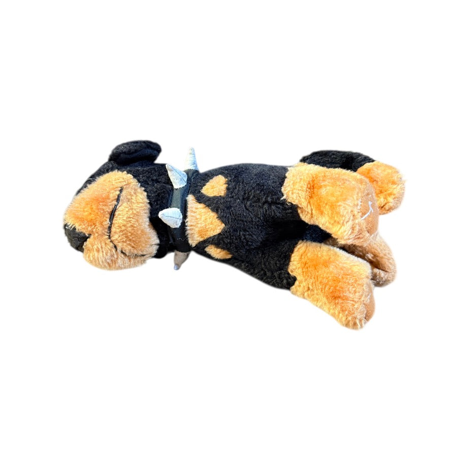 Rottweiler Realistic Plush, 10", Spiked' Collar, Classic Rottie Colours, Sweet Face in GUC