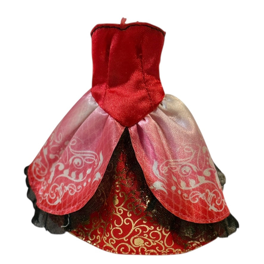 Ever After High Apple White 1st Chapter Red/Gold/White Patterned Dress Trimmed with Black Lace