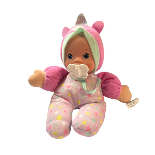 My Sweet Love, 10" Baby Doll with Unicorn Outfit and Plastic Pacifier