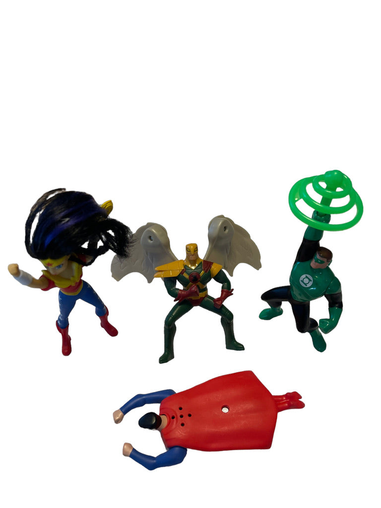 DC Comics Green Lantern, Superman, Hawkman and Wonder Woman Action Figures in GUC