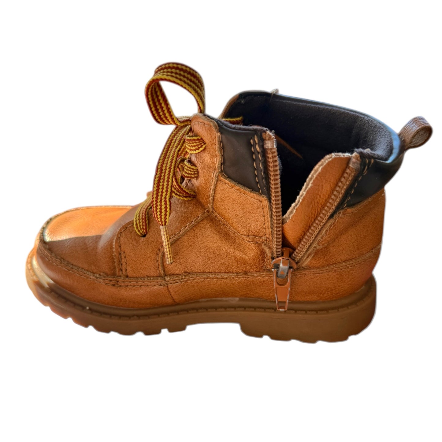 Carter's Brown Hiking Boots with Laces & Side Zippers, Size 9 , in Good Preowned Condition