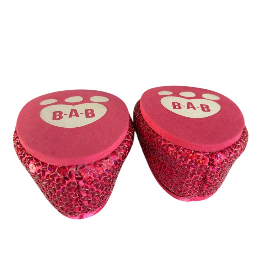 Build=A-Bear Hot Pink Sparkle Sequinned Mary Jane Shoes in Very Good Preowned Condition