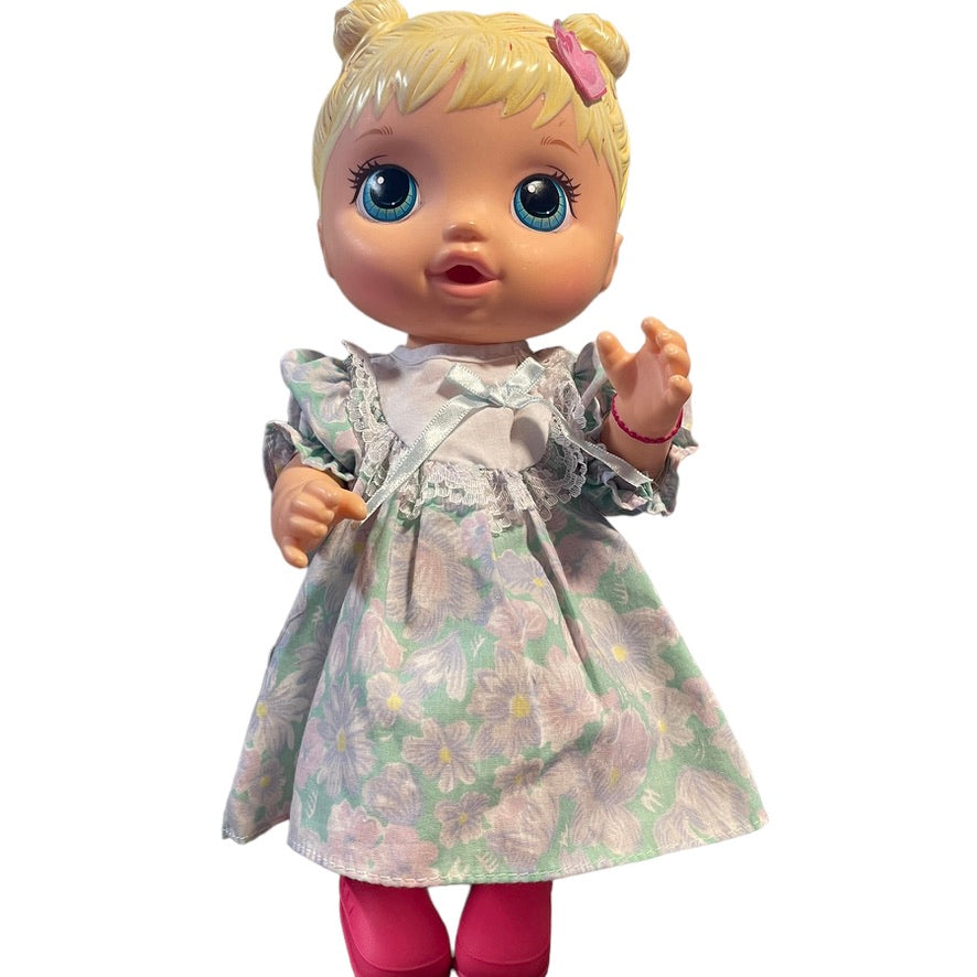 Drink & Wet Baby Alive 2015, Pink Boots & Dainty Dress, in Good Preowned Condition