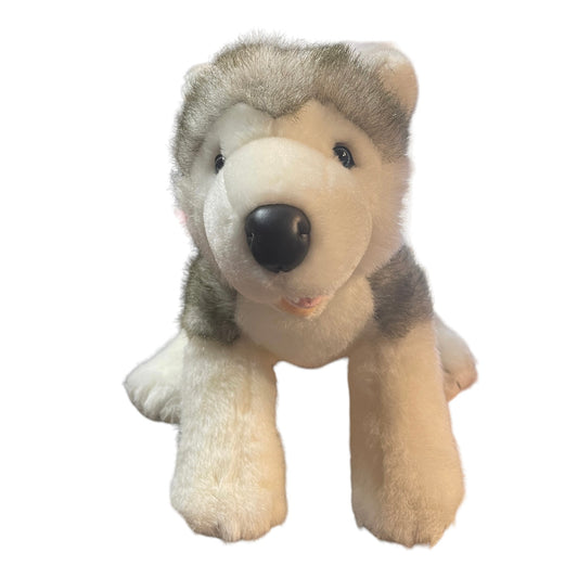 Siberian Husky Blue Eyed BAB  Barking/Panting Animated Stuffed Animal Preowned Toy