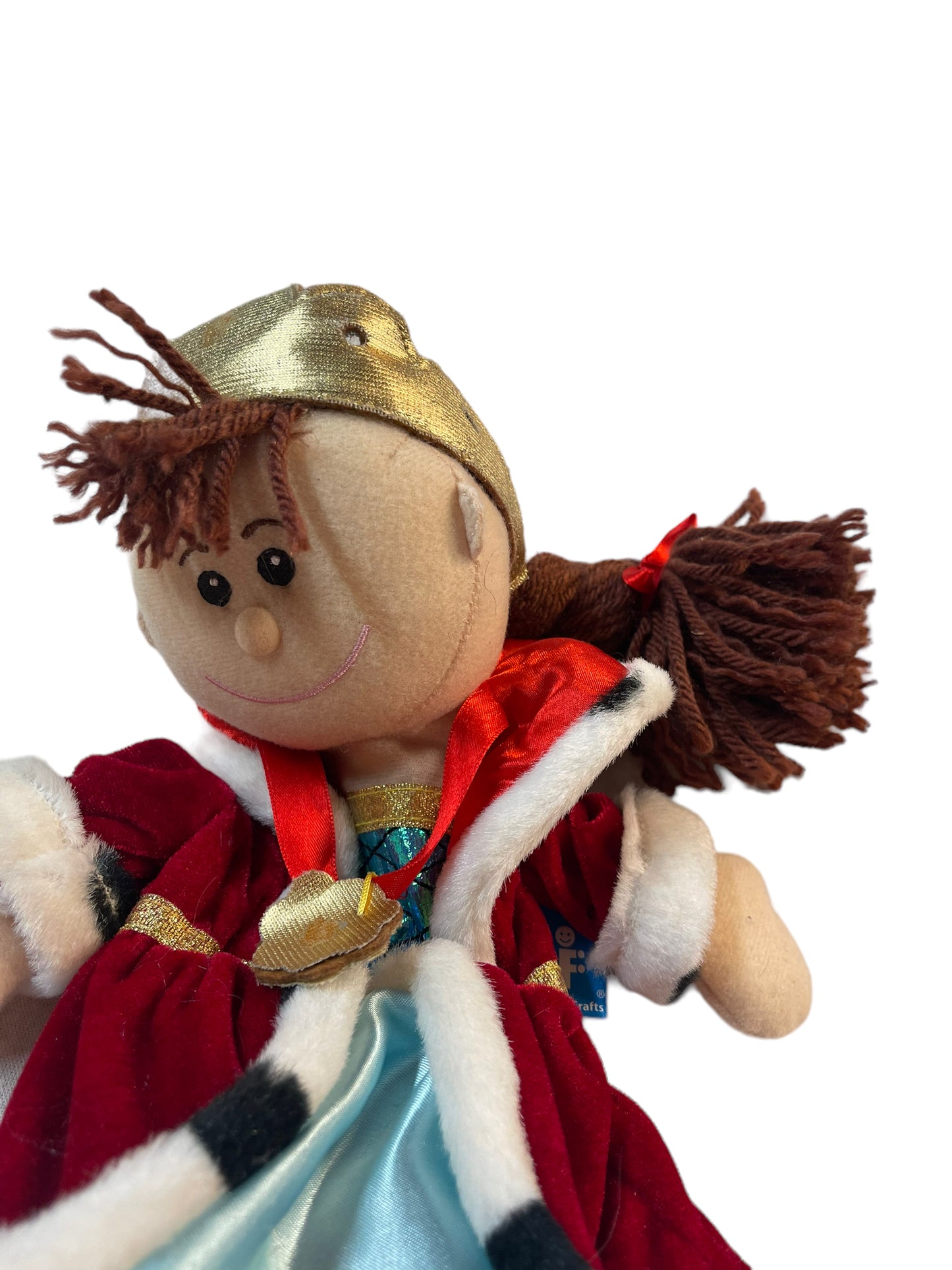 Fiesta Craft Queen Hand Puppet Royally Dressed for Pretend Play Plush Toy EUC