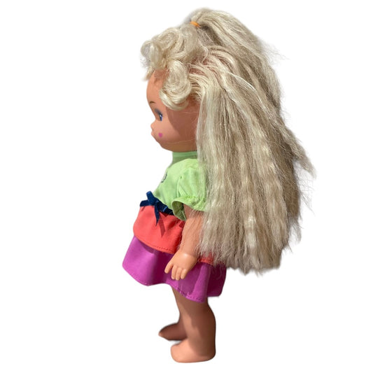 Lil Miss Make Up, 1988 Mattel with Magic Heart on Cheek Blue Eyes & Platinum Crimped Hair!