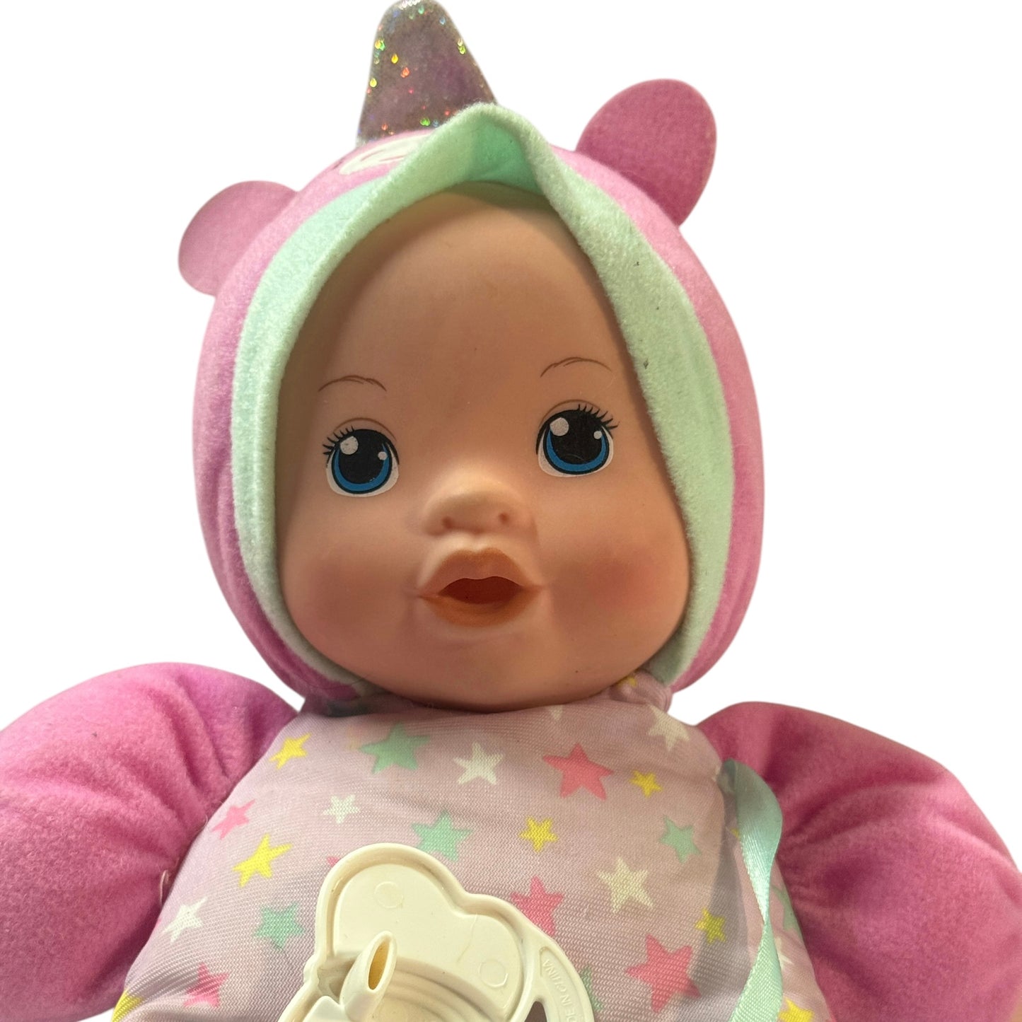 My Sweet Love, 10" Baby Doll with Unicorn Outfit and Plastic Pacifier