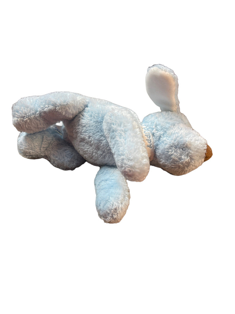 Baby Gund My First Puppy 5765 8" Laying Down Blue Dog with White Embroidered Collar Stuffed Toy