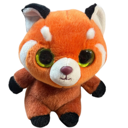 Aurora YooHoo Hapee Red Panda Plush, Huge Green Eyes & Striped Tail, Preowned, Adorable!