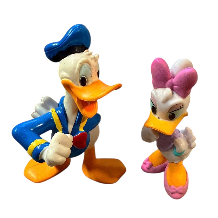 Disney Donald Duck & Daisy Duck Cake Topper Toy Figurines 3" & 2.5" in GUC