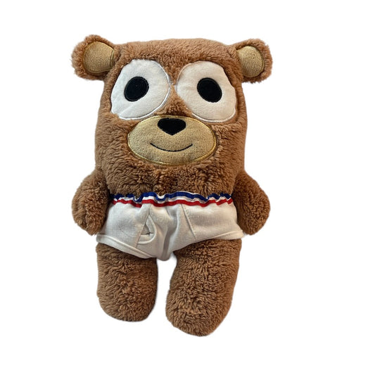 Gund 12" 'Bear in Underwear',  Plush Stuffed Brown Teddy Bear Toy, Stitched Face & Tidy Whiteys in GUC
