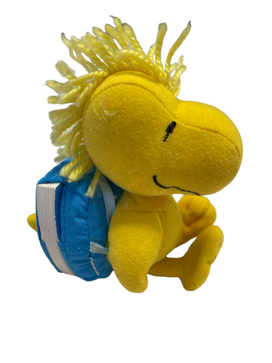 Vintage Charles M. Schultz Woodstock Plush with a Backpack/Book Peanuts Character EUC